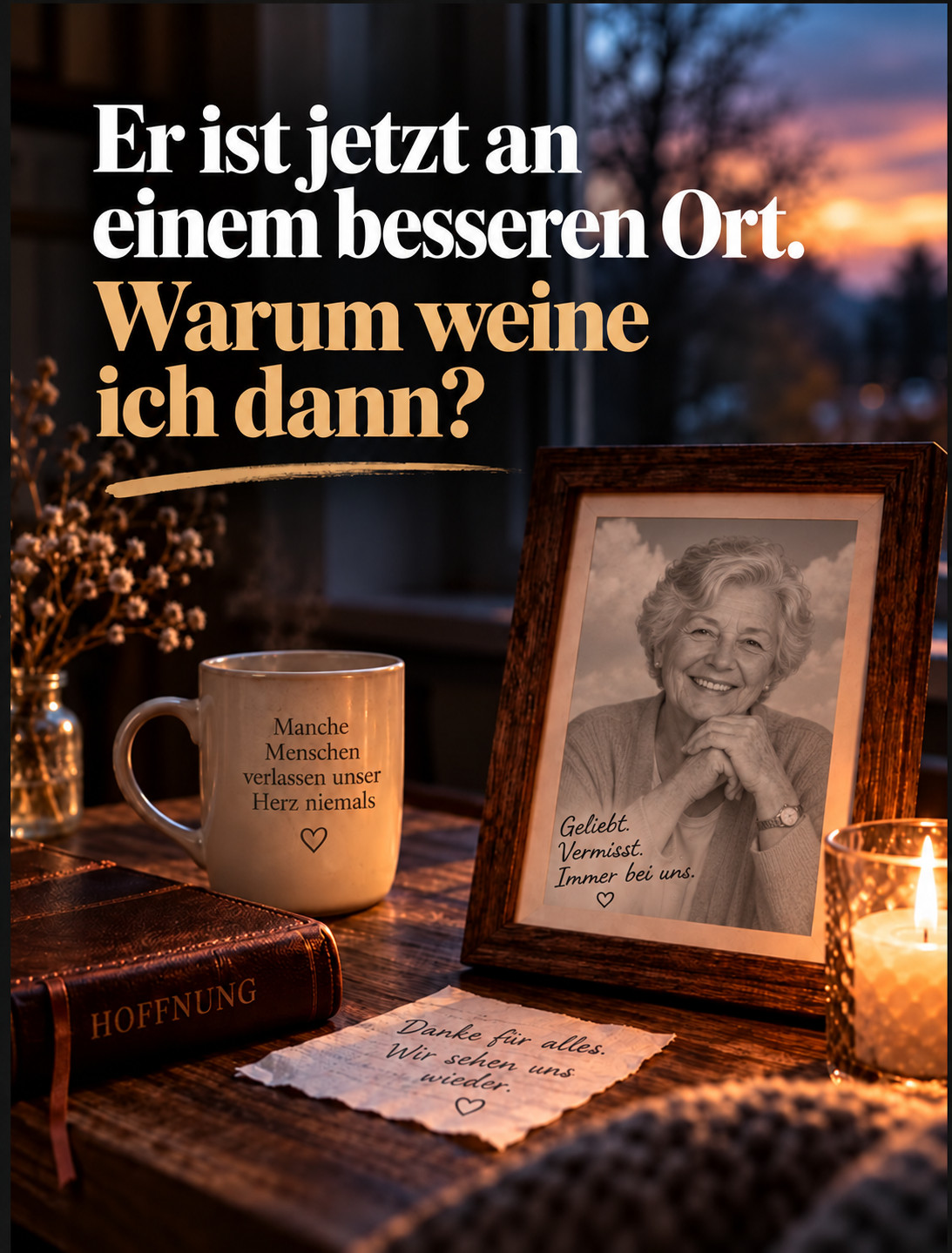 ER IST JETZT AN EINEM BESSEREN ORT. WARUM WEINE ICH DANN?